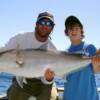 Capt. Chris and Mikey with a nice Amberjack 2/ 2007'